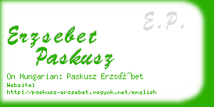 erzsebet paskusz business card